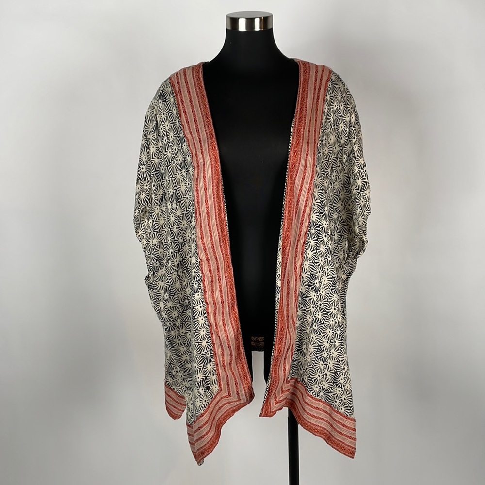 Anthropologie kimono style, printed open tunic - or swim cover up.